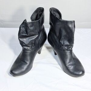a.n.a. Size 9 Faux Leather 3" Heel Pull On Ankle Booties